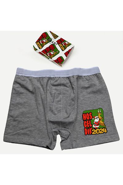 modacix Men's New Year's Gift Boxers with Deer - Welcome 2024 Design Boxed