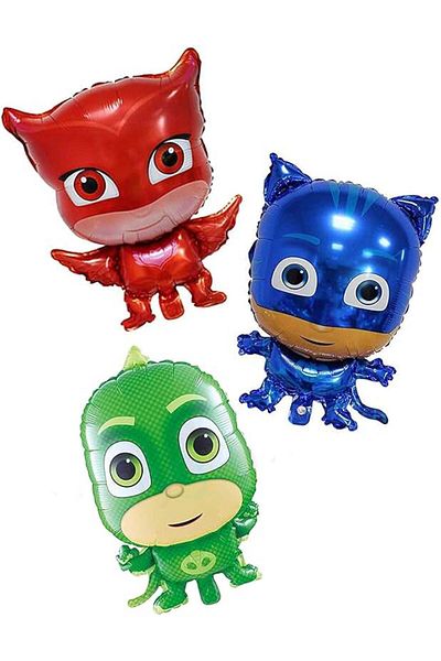 Happyland Cat Child Lizard Owl Girl Foil Balloon Set, Set of 3