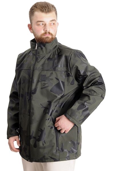 ModeXL Mode XL Large Size Ανδρικό Παλτό Αδιάβροχο Softshell 23232 Χακί