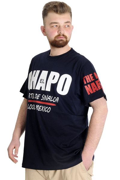 ModeXL Tricou pentru bărbați Mode Xl Plus Size El Chapo 23154 Bleumarin