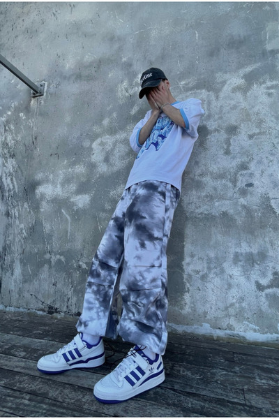 serline Gray Batik Adjustable Legs Trousers