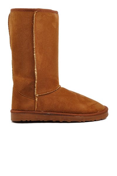 AYAKMOD 696055   Tan Suede Γυναικείες Μπότες με Γούνα Εσωτερικά
