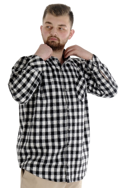 ModeXL Ανδρικό πουκάμισο Mode Xl καρό Ξυλοκόπος 21394 Λευκό