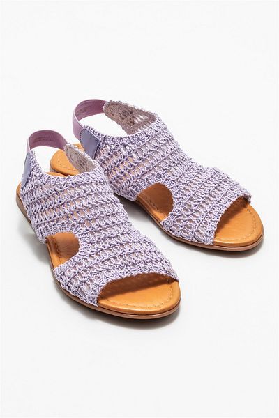 Elle Shoes Purple Women's Flat Sandals