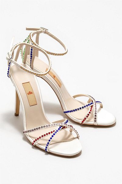 Elle Shoes Ecru Women's Heeled Sandals
