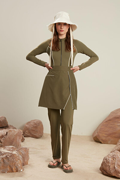 Manuka KHAKI PLAVKOVÉ KALHOTY HIJAB S ROVNOU NOHOU