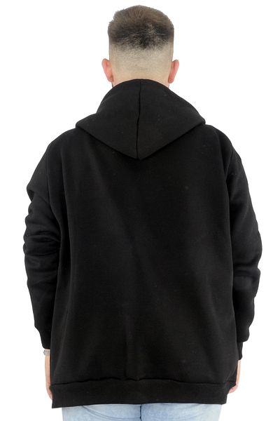 ModeXL Mode Xl Ανδρικό φούτερ με κουκούλα με φερμουάρ Nyc 22520 Μαύρο