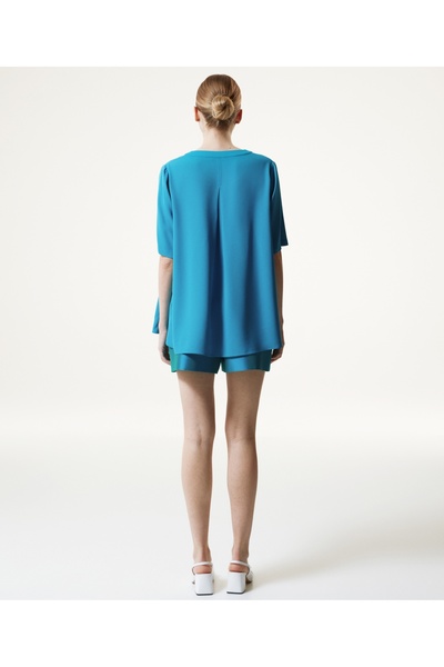 Machka Dökümlü V Yaka Bluz