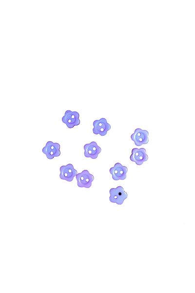 HOBİREYON 10 Pieces 10 mm Flower Button (Lilac)