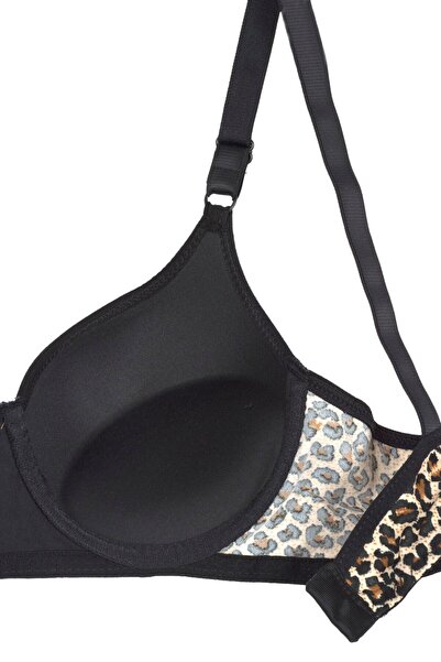 Rare White Γυναικείο σουτιέν με ρυθμιζόμενο λουράκι με επένδυση Leopard Print