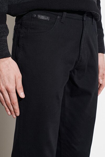 WRANGLER Texas Authentic Straight Fit Κανονική μέση ελαστικό μαύρο παντελόνι