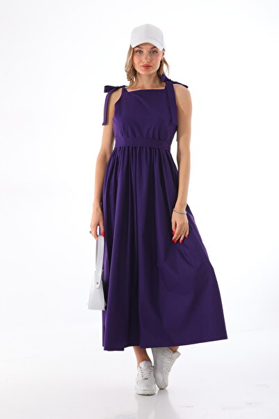 Moda Lippa Лилаво джилбаб с връзки на раменете