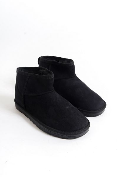 Santamarina Mini Women's Black Suede Furry Short Boots