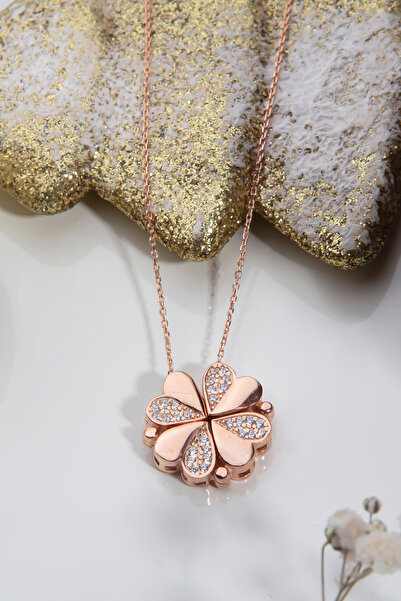 Else Silver 925 Ayar Gümüş Mıknatıslı Kalp Kolye Rose