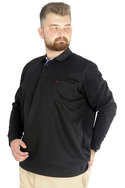 ModeXL Mode Xl Ανδρικό μακρυμάνικο Polo Pocket Interlock M 22460 Μαύρο