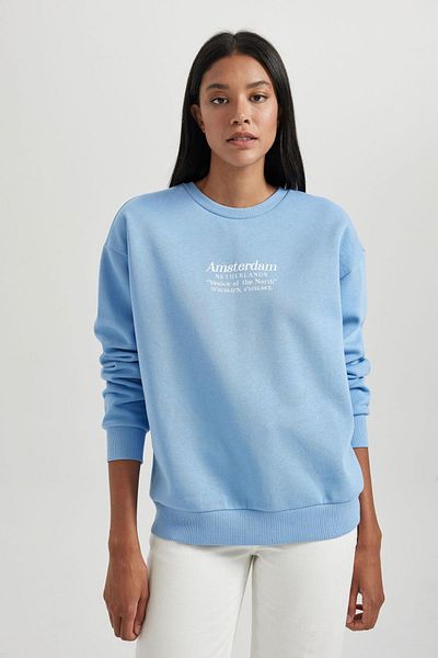 DeFacto Comfortable Cut Crew Neck Thick Sweatshirt - B4448ax23wn