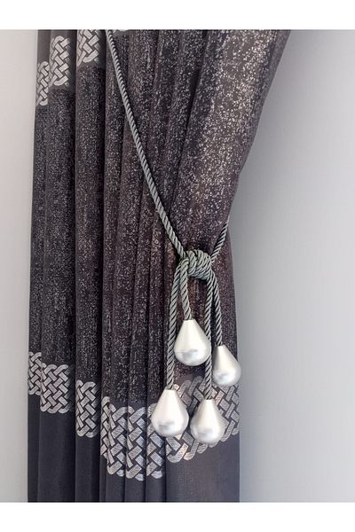 Akcan Anthracite Color Silver Octopus Drop Long Bracelet