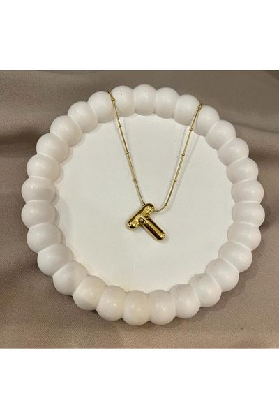 Mistik Aksesuar Steel Huge Balloon Letter Necklace