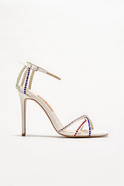 Elle Shoes Ecru Women's Heeled Sandals
