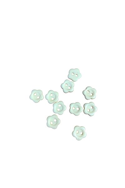 HOBİREYON 10 Pieces 10 mm Flower Button (Off White)