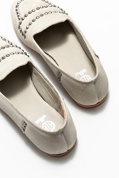 Elle Shoes Bej Deri Kadın Loafer