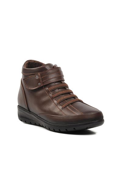 Voyager Γυναικείες μπότες από γνήσιο δέρμα 7118 Model Brown Color