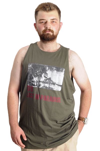 ModeXL Mode XL μεγάλο μέγεθος ανδρικό μπλουζάκι αμάνικο Lost 22130 Khaki