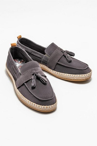 Elle Shoes Men's Espadrille - Anthracite Leather