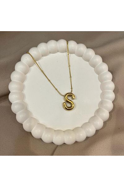 Mistik Aksesuar Steel Huge Balloon Letter Necklace