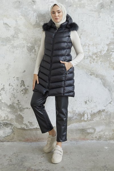 InStyle Axel Hooded Puffer Vest - Μαύρο