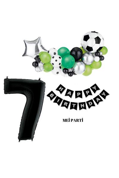 MERİ PARTİ FOOTBALL BIRTHDAY CONCEPT BIRTHDAY NUMBER OPTIONAL FOOTBALL BALLOON HAPPY BIRTHDAY SET FOOTBALL CONCEPT