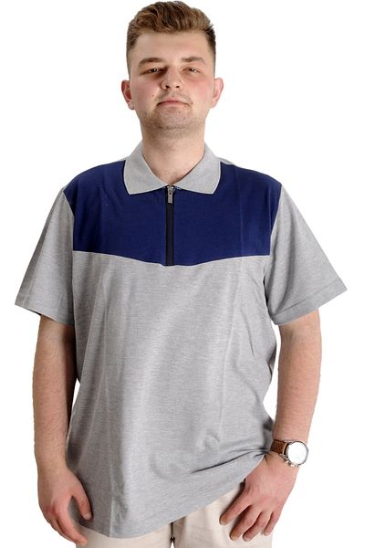ModeXL Ανδρικό μπλουζάκι Mode XL Plus Size Polo FRAGMENTED 23325 Grimelanj
