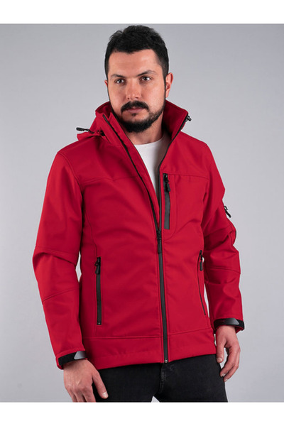 ERY İş Güvenliği Men's Sports Coat Softshell Outdoor Water and Windproof Jacket 3 Pockets