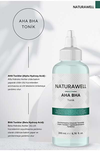 Naturawell Aha Bha Tonik 200 ml Glycolic Acid 5%