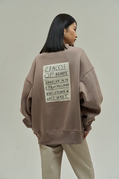 MAİ COLLECTİON Princess Grey Oversize суичър