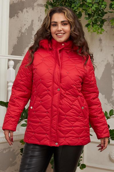 RMG Dropped Women's Plus Size Red Quilted Coat
