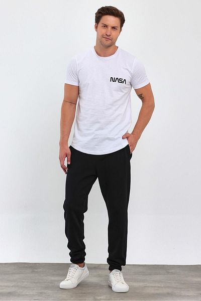 COMBİNE MİCHAİL Men's Black Sweatpants with Elastic Legs
