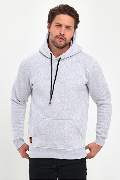 COMBİNE MİCHAİL Мъжки памучен суичър с качулка и стандартна кройка Grimelange с джоб тип "кенгуру"