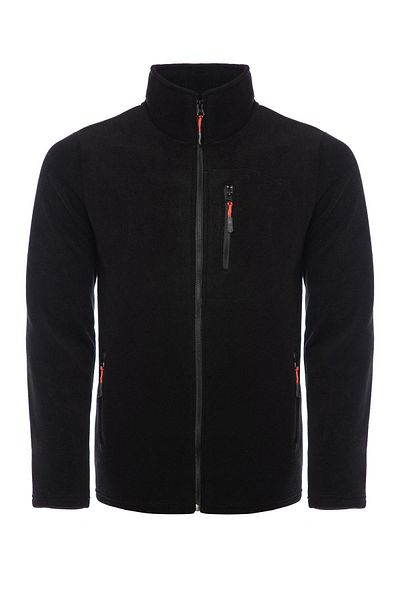 COMBİNE MİCHAİL Fleece cu fermoar complet de culoare neagră, cu 3 buzunare