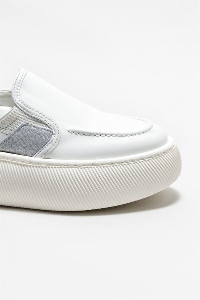 Elle Shoes White Leather Women's Sports Shoes