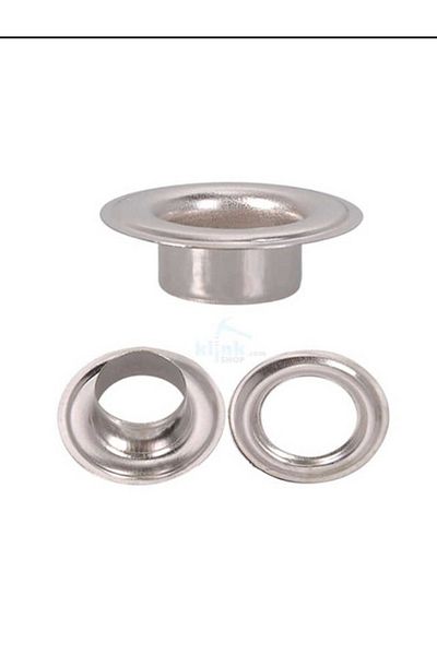 Klinkshop Size 26 Eyelet Capsule (11 MM) Nickel Color - 25 Pieces Material Package Without Attachment - Stainless Brass