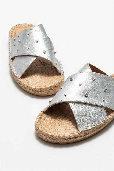 Elle Shoes Lame Deri Kadın Espadril