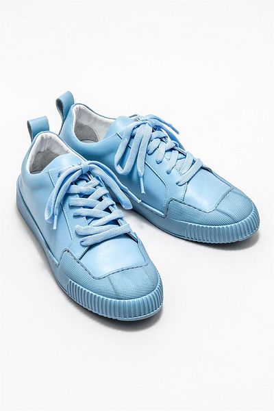 Elle Shoes Blue Leather Women's Sports Shoes
