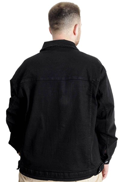 ModeXL Mode XL Large Size Men's Denim Coat Paris Star 22800 Black