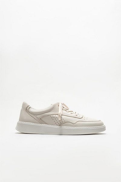 Elle Shoes Ecru Leather Men's Casual Shoes