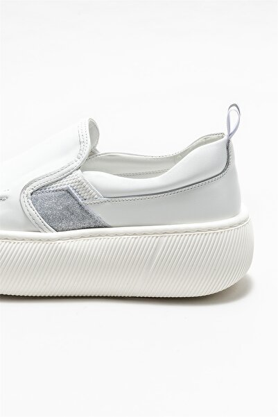 Elle Shoes White Leather Women's Sports Shoes