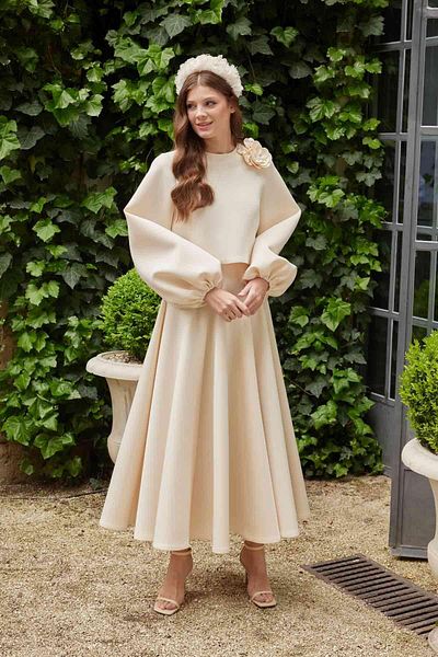 Manuka Partial Crinoline Skirt Beige