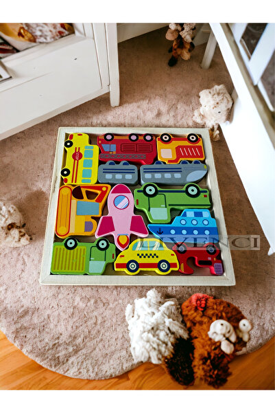 Livenci Ahşap Arabalar Puzzle