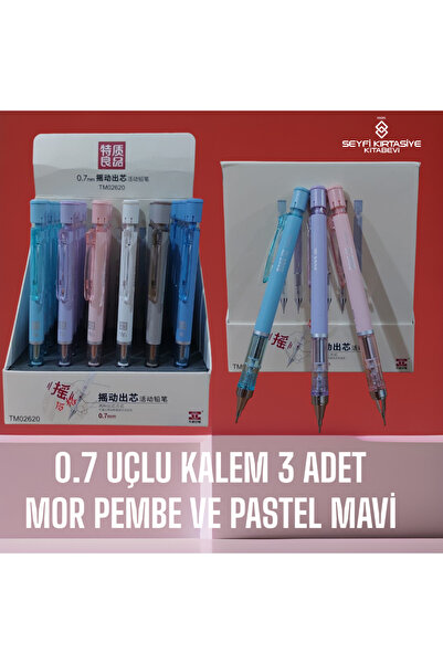 SEYFİKİRTASİYE قلم برأس متنوع 0.7 ملم 3 قطع TM-2620 نموذج برأس للاستعمال مرة ...