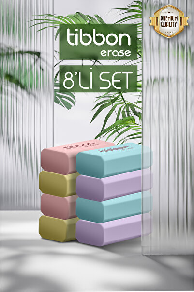 Tibbon Erase Silgi 8 Li Set Renkli 101--104*2